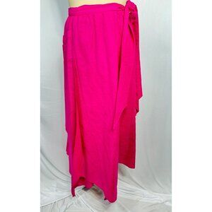 Vtg Opus 1 Diana Martin Pink Wrap Skirt One Size Asymmetrical Mexico Lagenlook